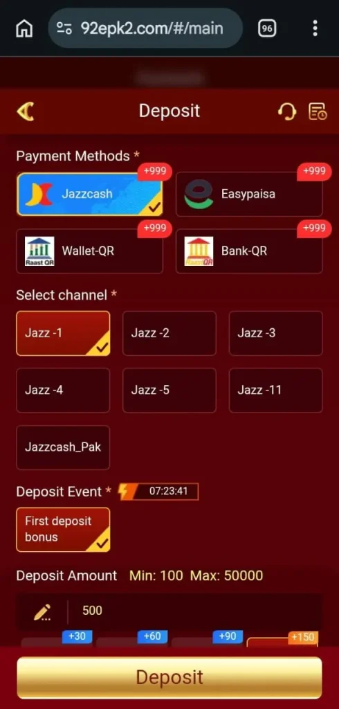 deposit method