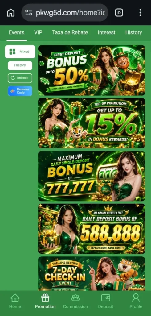 bonuses in pkwg5d game